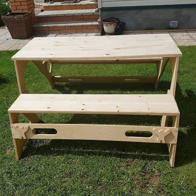 Ławka DIY: Złożona Złożona drewniana ławka transformator: idealne rozwiązanie do małych przestrzeni