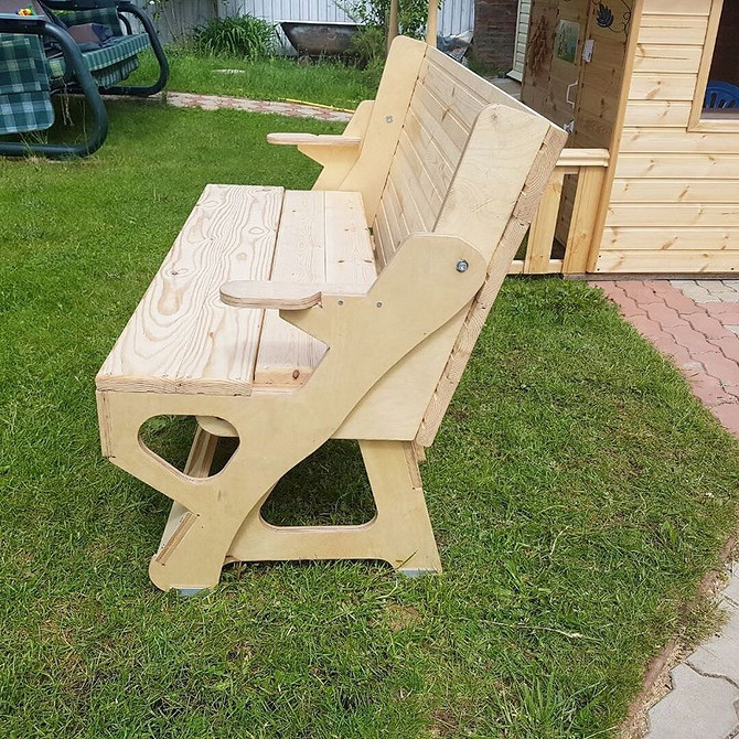 Ławka DIY: Wymiary Rysunek techniczny ławki-stołu transformator DIY z wymiarami do samodzielnego wykonania