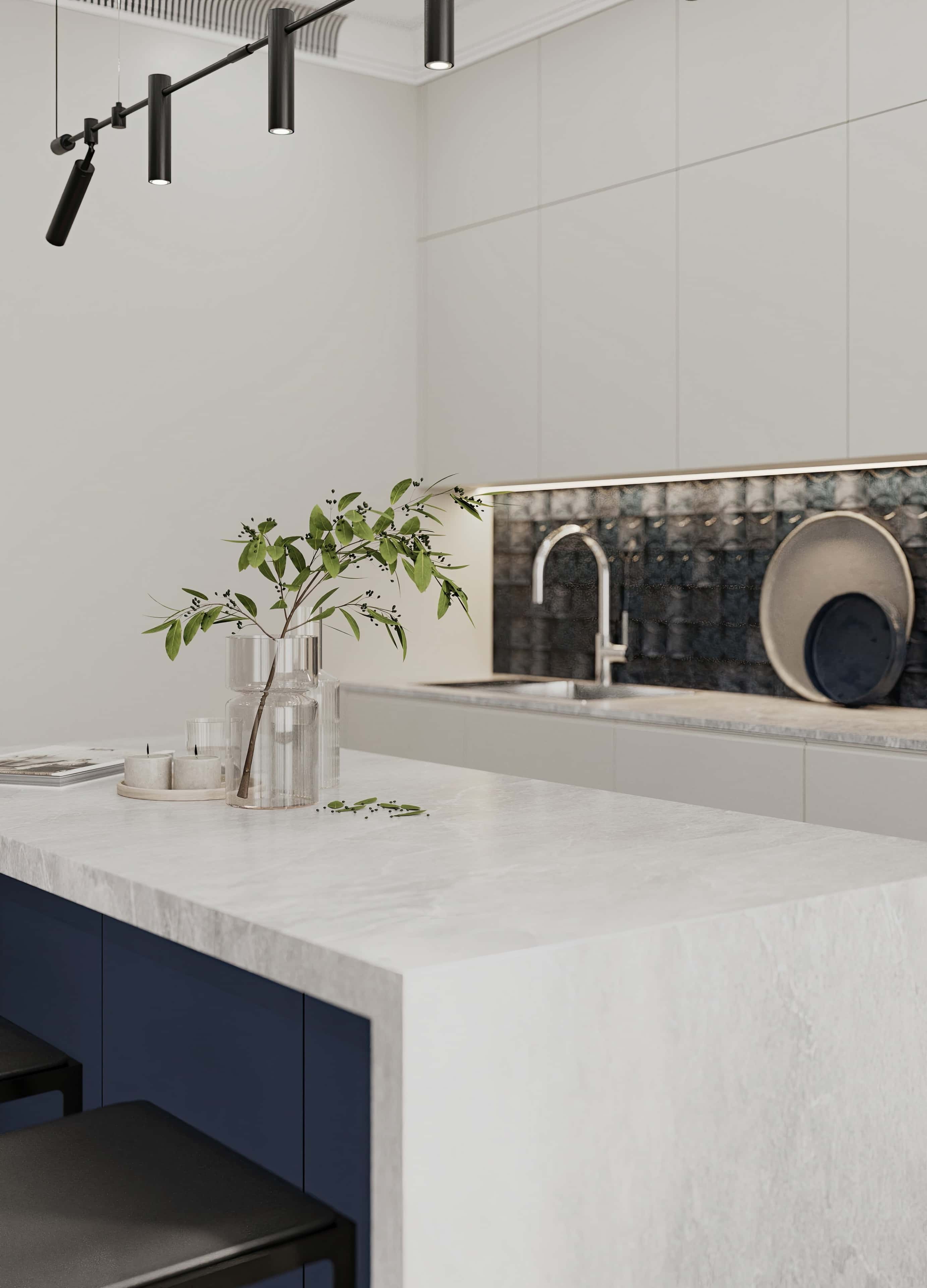 Turkusowa kuchnia loft Kuchnia w stylu loft z turkusowymi dodatkami dla małego mieszkania: inspiracja 2026.