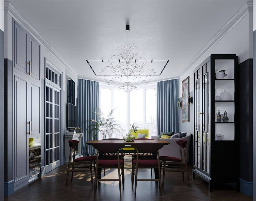 Serwantka z niszami Innowacyjny serwant do salonu z wbudowanymi półkami i niszami do przechowywania.