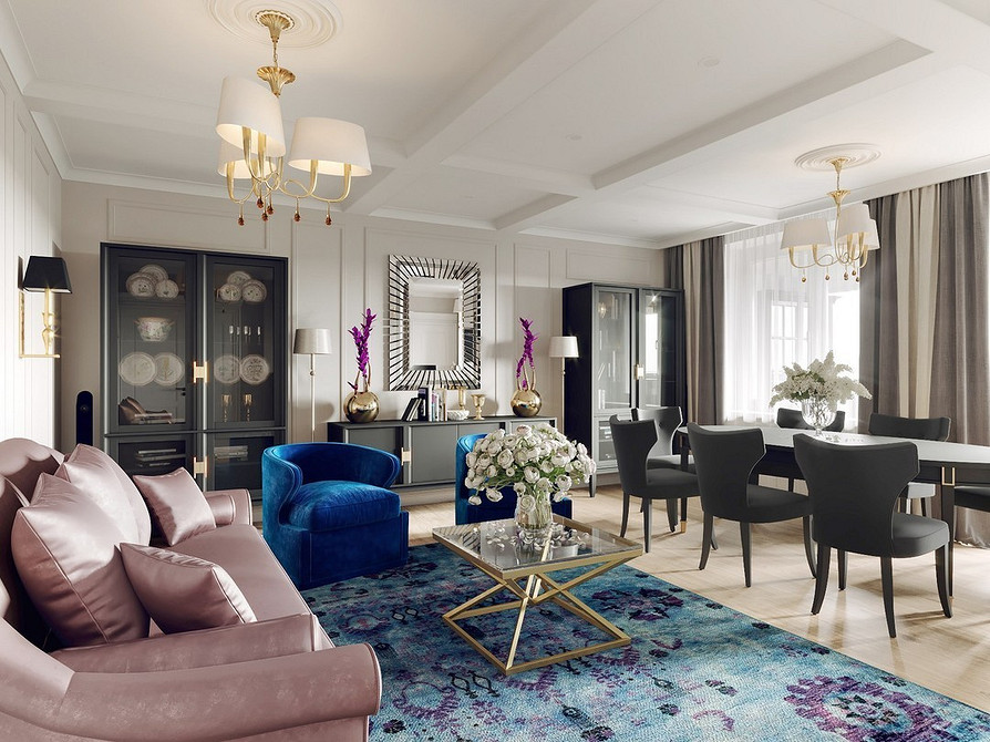 Serwantka z otwartymi półkami Serwantka z otwartymi półkami na dekoracje i naczynia w nowoczesnym salonie 2026.