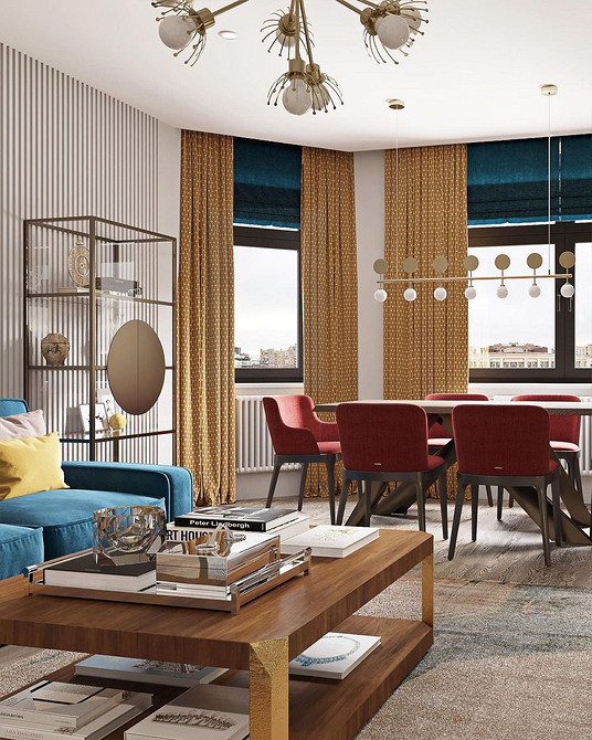 Retro serwantka w salonie Serwantka w stylu retro do salonu, przykład vintage designu wnętrz w 2026.