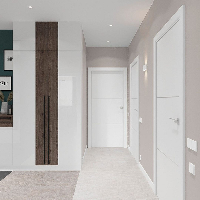 Lustrzana szafa Szafa do przedpokoju z lustrzanymi drzwiami, optycznie powiększająca mały przedpokój. Styl skandynawski 2026.