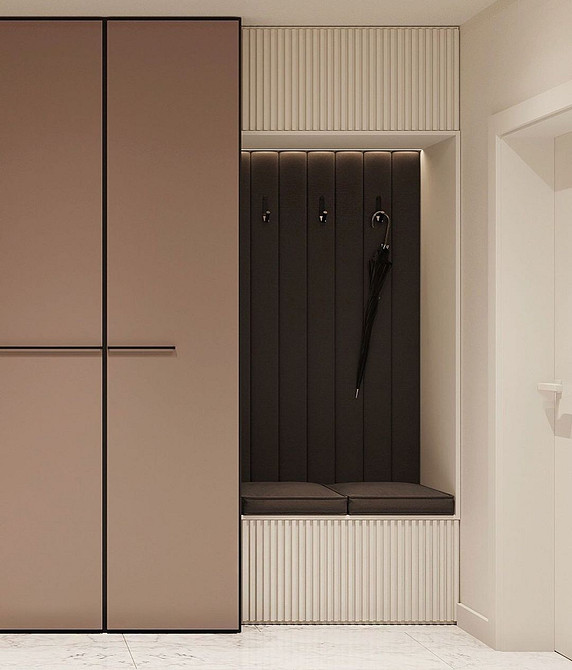 Funkcjonalna szafa Funkcjonalna szafa do przedpokoju z szufladami i lustrem na całej długości. Idealna do małego przedpokoju.