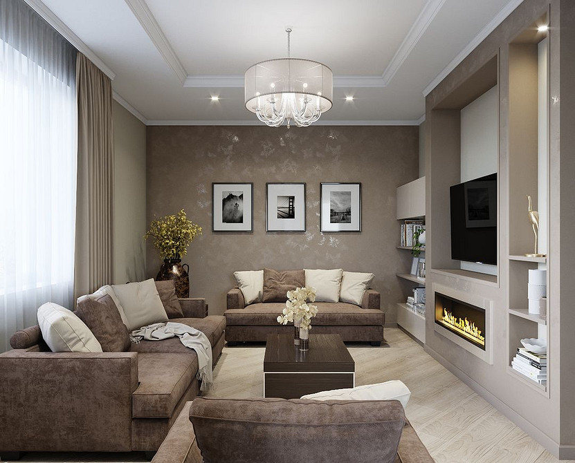 Przytulność z brązem Wnętrze z brązową sofą: wybór odcieni i materiałów dla przytulnego efektu.