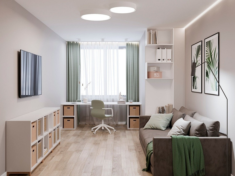 Sofa: Odcienie orzechowe Stylowa brązowa sofa w salonie: idealna do małego mieszkania w odcieniach orzechowych