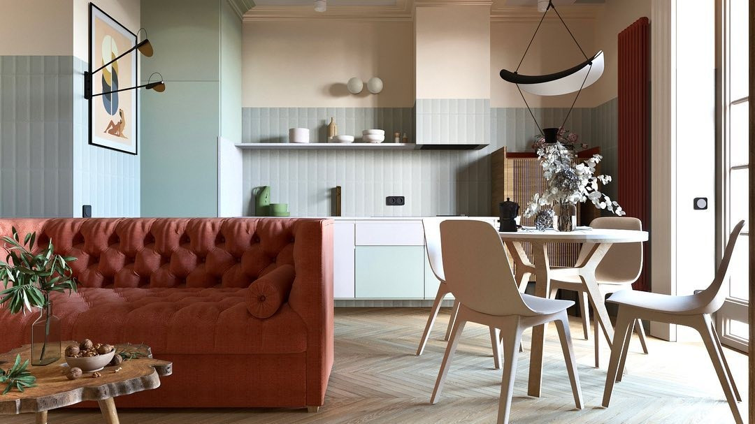 Czerwień w bloku Małe mieszkanie z czerwoną sofą. Jak optymalnie wykorzystać przestrzeń? 2026.