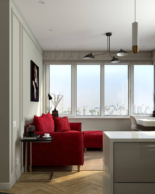 Czerwona sofa we wnętrzu: dobór mebli, dekoracji i prawidłowe rozmieszczenie.