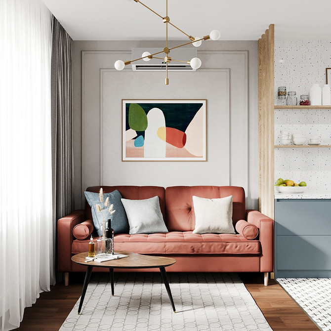 Trwała ekoskóra Sofa z ekoskóry w kolorze czerwonym. Łatwa w czyszczeniu i trwała. Trendy 2026.