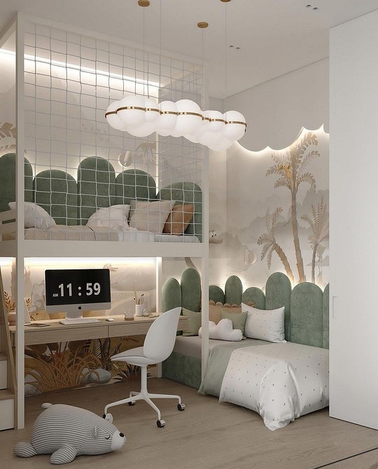 Rustykalna inspiracja Inspiracja: Łóżko na antresoli w stylu rustykalnym dla małego mieszkania.