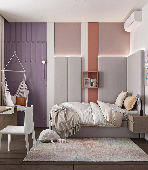 Miękkie łóżko 2026 Przytulna sypialnia 2026 z miękkim łóżkiem i nowoczesnym wystrojem wnętrz.