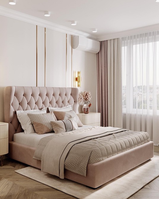 Beżowe miękkie łóżko 2026 Nowoczesne beżowe łóżko z miękkim zagłówkiem: trendy na 2026 rok