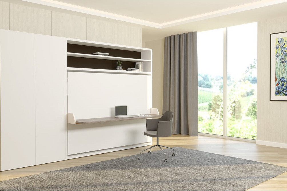 Składane łóżko Praktyczne łóżko transformer składane w szafie. Oszczędność przestrzeni w małym mieszkaniu.