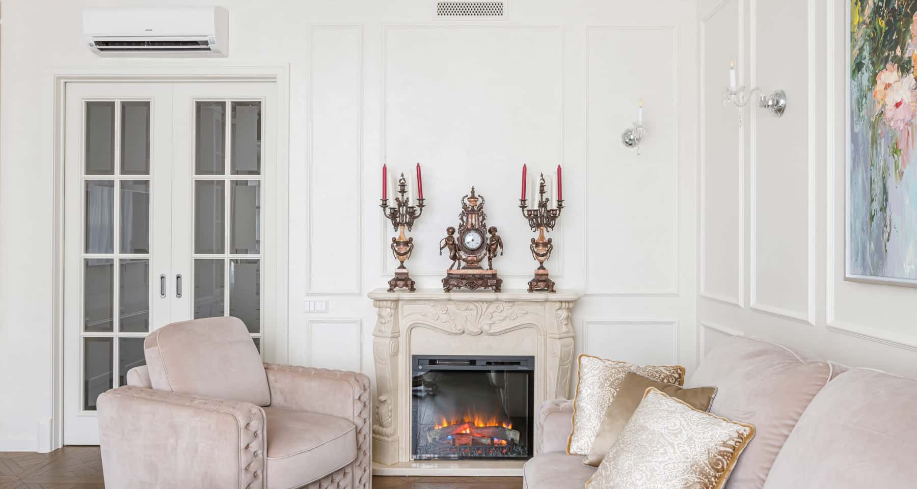 Nowoczesna klasyka, Kijów Aranżacja wnętrza w Kijowie w stylu nowoczesnej klasyki, małe mieszkanie.