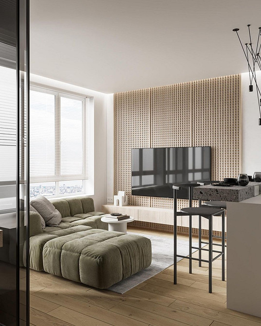 Sofa: Wielofunkcyjna Wielofunkcyjna sofa modułowa z regulowanymi oparciami i podłokietnikami.