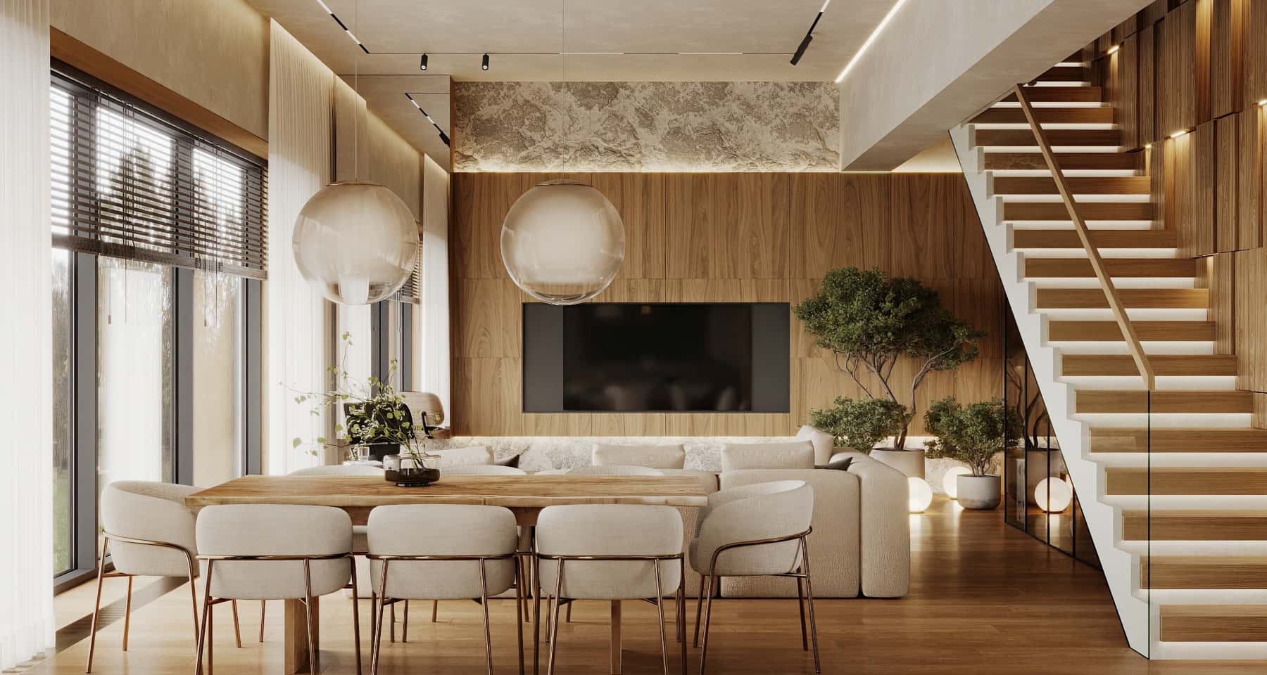 Nowoczesny dom rodzinny Projekt domu dla rodziny 2026: Elewacja w nowoczesnym stylu z dużymi oknami