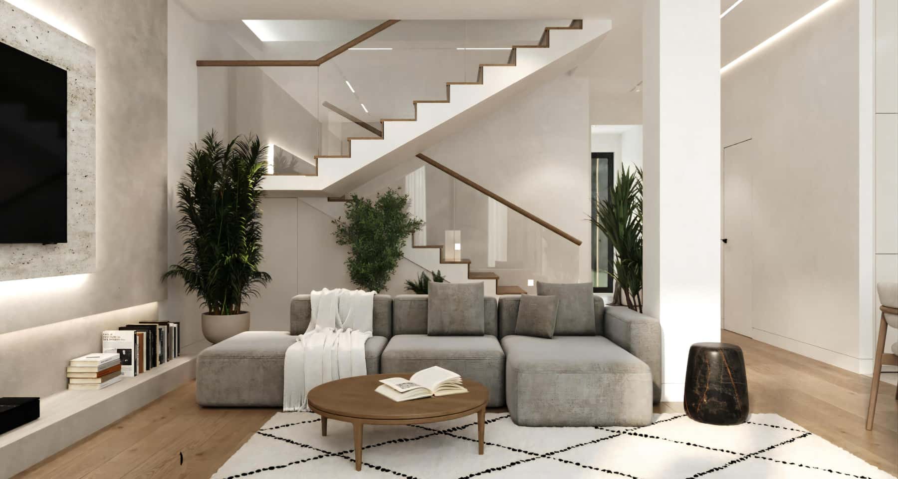 Dom dla rodziny 2026 Nowoczesny dom z dużymi oknami, idealny dla rodziny, projektowanie wnętrz 2026