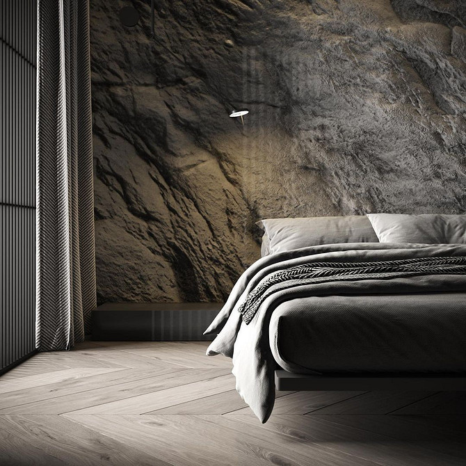 Inteligentny design Mała sypialnia z inteligentnie zaprojektowanym latającym łóżkiem, optymalizacja przestrzeni i nowoczesność.