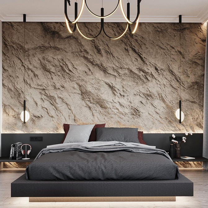 Lewitujące Łóżko: Biała Harmonia Jasna sypialnia z lewitującym łóżkiem, białą pościelą i delikatnym oświetleniem LED 2026.