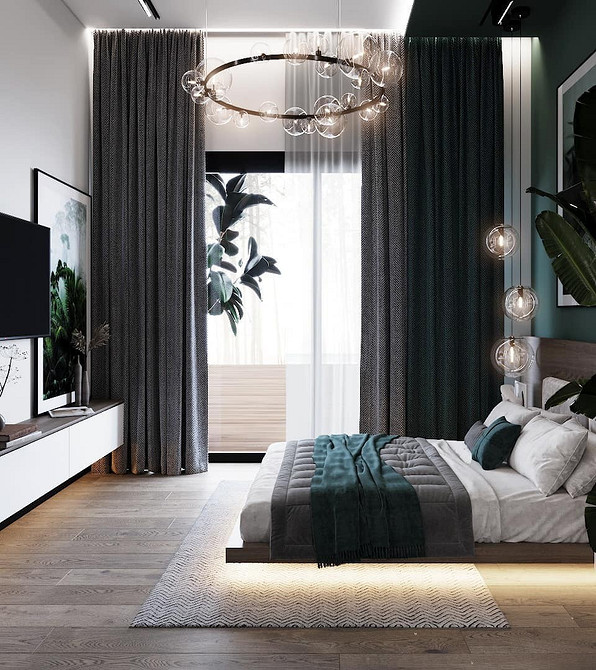 Łóżko do małego mieszkania Minimalistyczna sypialnia z latającym łóżkiem idealna do małego mieszkania.