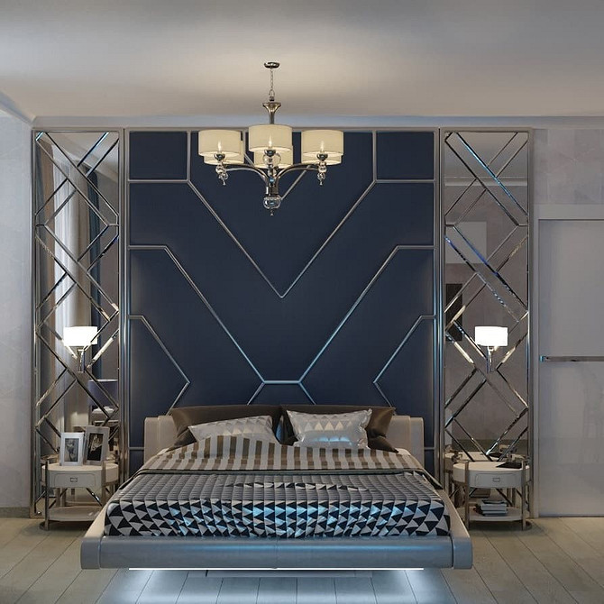 Nastrojowe oświetlenie LED Eleganckie latające łóżko z nastrojowym oświetleniem LED 2026, nowoczesny design sypialni.