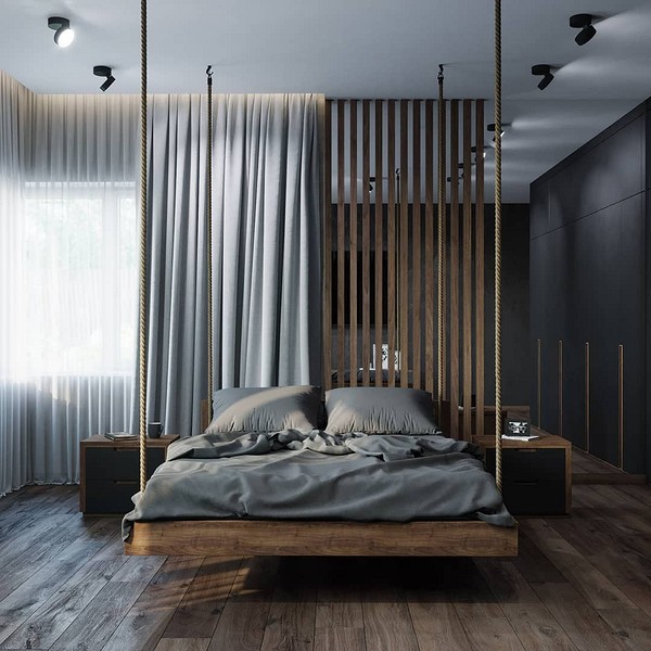 Łóżko z podświetleniem Podwieszane łóżko z oświetleniem w sypialni - design i komfort