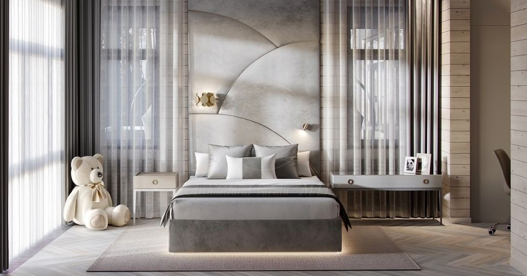 Innowacja i Styl Nowoczesne latające łóżko z innowacyjnym oświetleniem LED, minimalistyczny styl w sypialni.