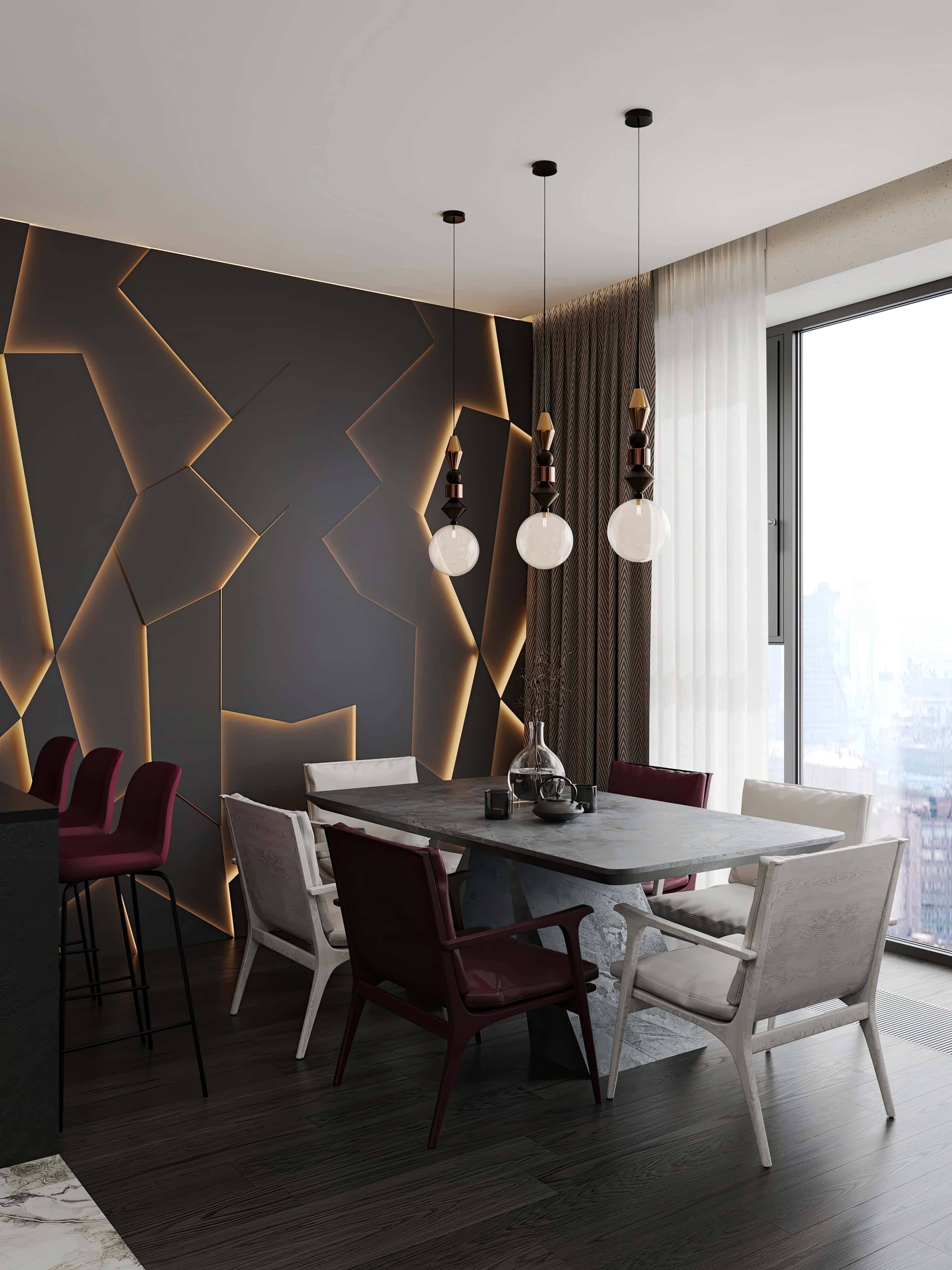 Salon z welurem Nowoczesny remont mieszkania 2026: salon z welurową sofą i metalowym stolikiem kawowym.