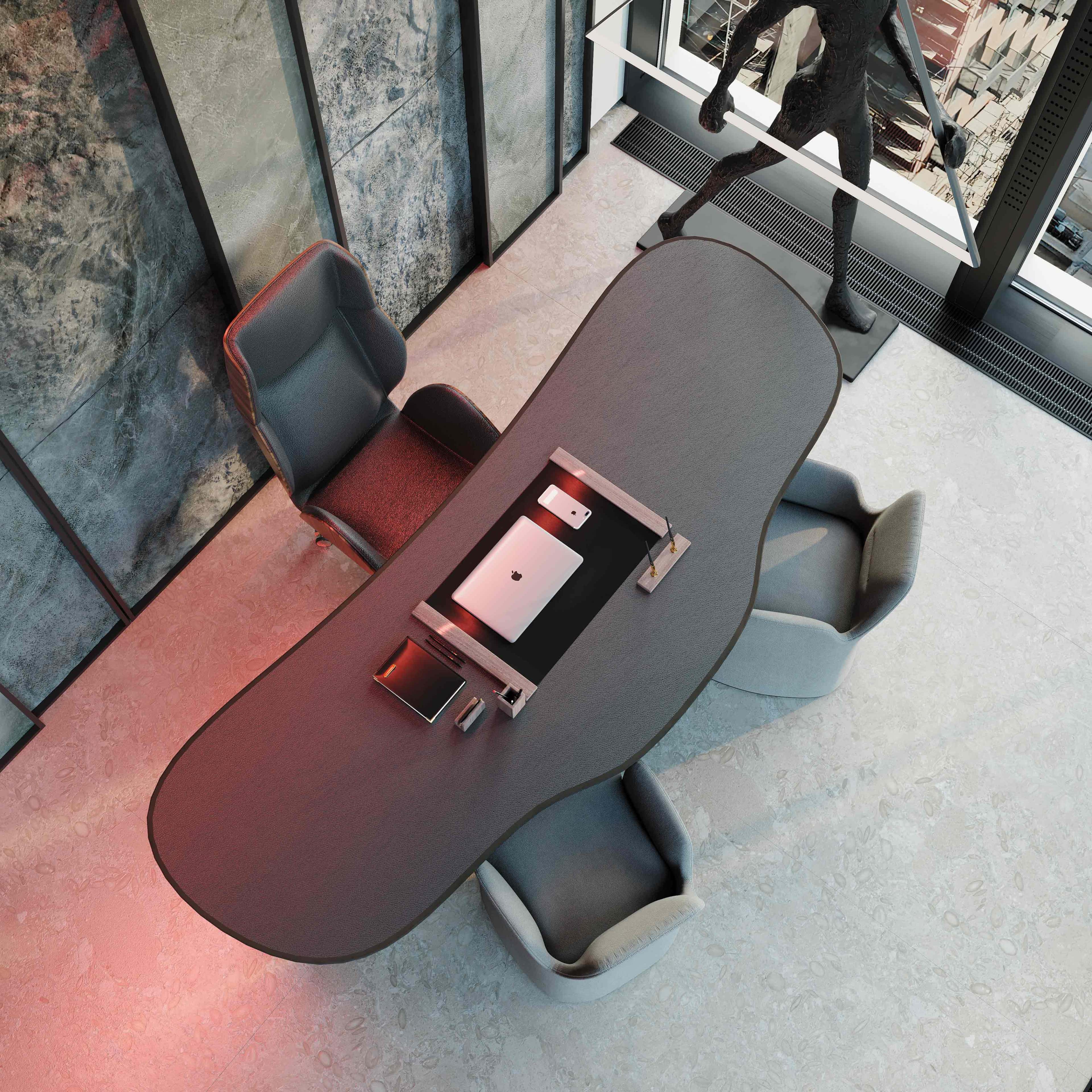 Minimalizm w biurze Minimalistyczny domowy biuro 2026 z akcentującym oświetleniem dla efektywnej pracy.