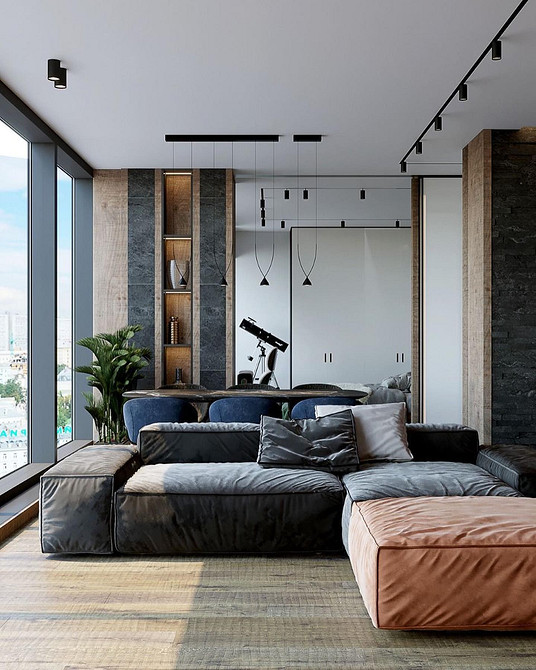 Kolorowy Akcent Sofa w jaskrawym kolorze w nowoczesnym wnętrzu 2026. Akcent kolorystyczny.