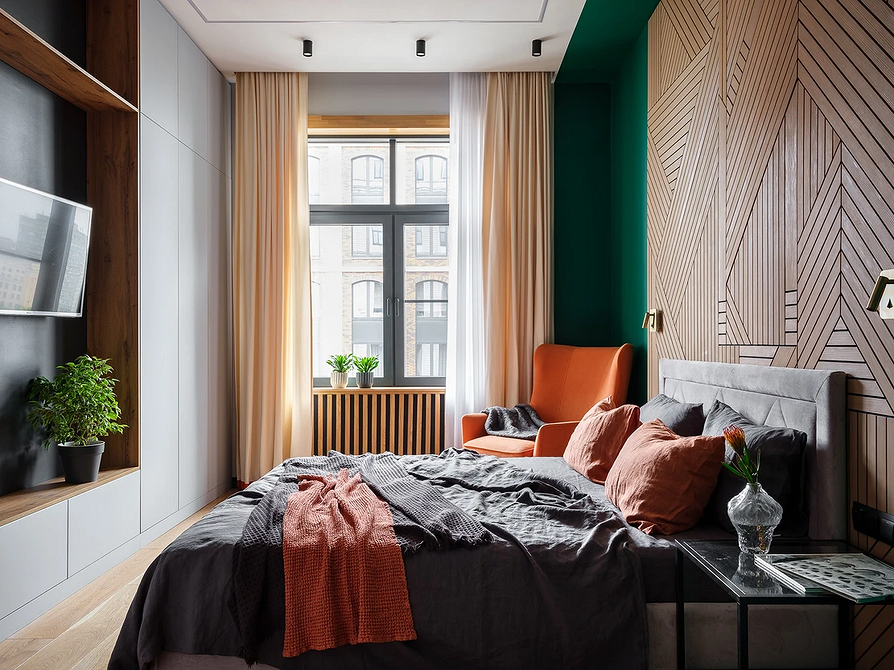 Szare łóżko: Minimalizm i relaks Szare łóżko welurowe w małym mieszkaniu. Minimalistyczny design i relaks 2026.