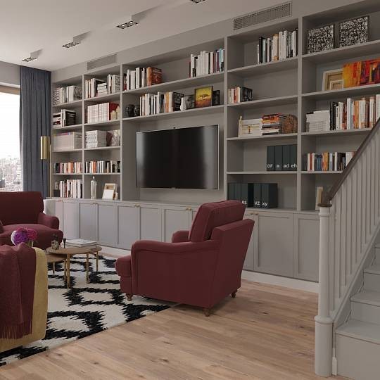 Wbudowana Elegancja Nowoczesny salon z telewizorem: wbudowane meble i inspirujący design wnętrza 2026