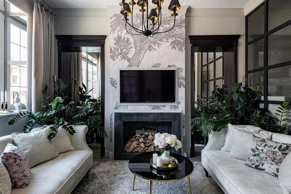 Szafka RTV z połyskiem Szafka RTV z błyszczącymi frontami w nowoczesnym salonie 2026.