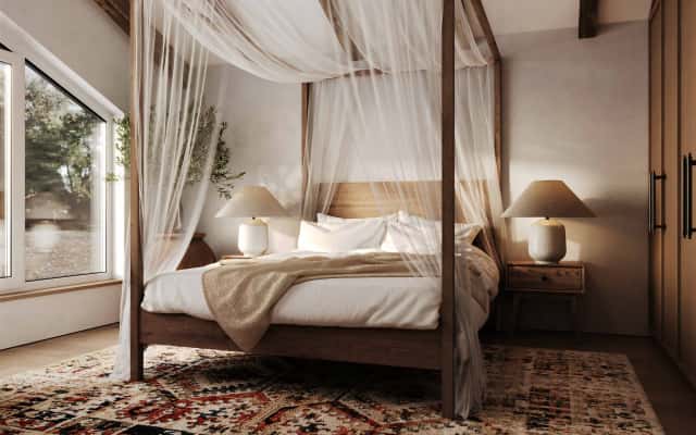 Skandynawska oaza spokoju Inspiracje wnętrz 2026: Salon w stylu skandynawskim z naturalnymi materiałami i roślinami.