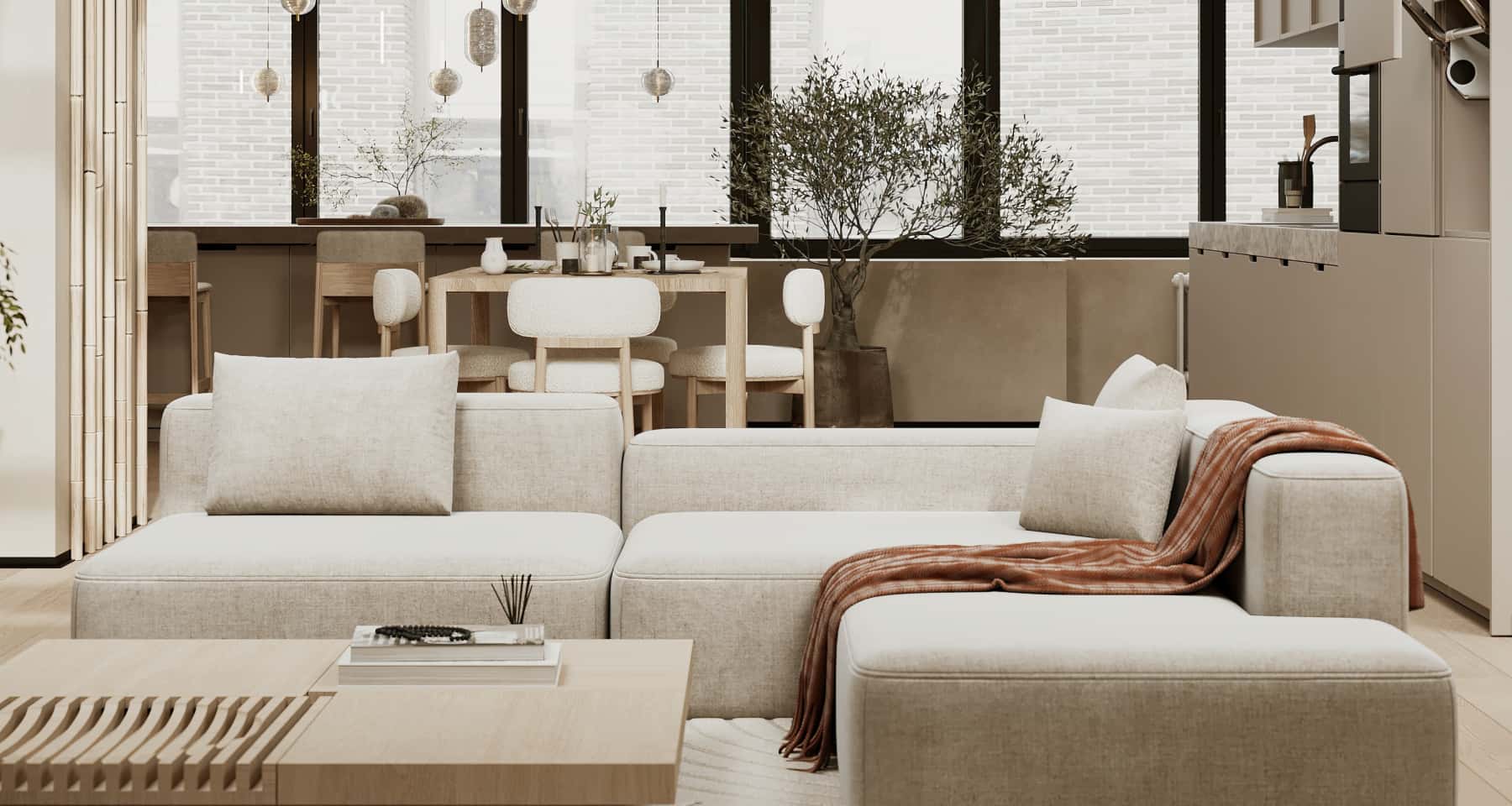 Japandi: Esencja prostoty Wnętrze w stylu Japandi: minimalizm i naturalne materiały w 2026 roku.