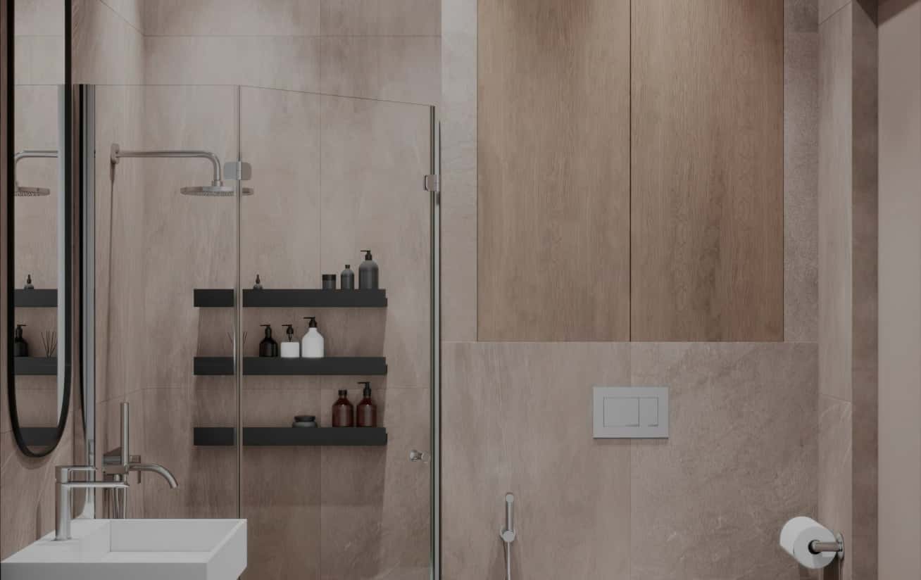 Nowoczesny industrial Aranżacja wnętrz: nowoczesny loft z elementami industrialnymi i kontrastowymi kolorami.