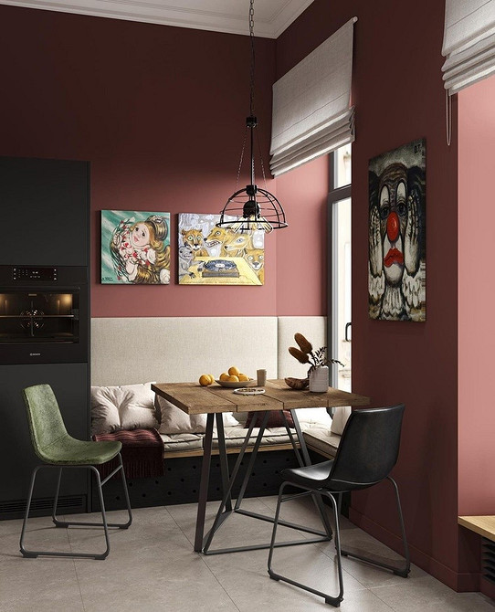 Narożnik w stylu modern Nowoczesny narożnik kuchenny z drewnianym stelażem w stylu modern w 2026 roku.