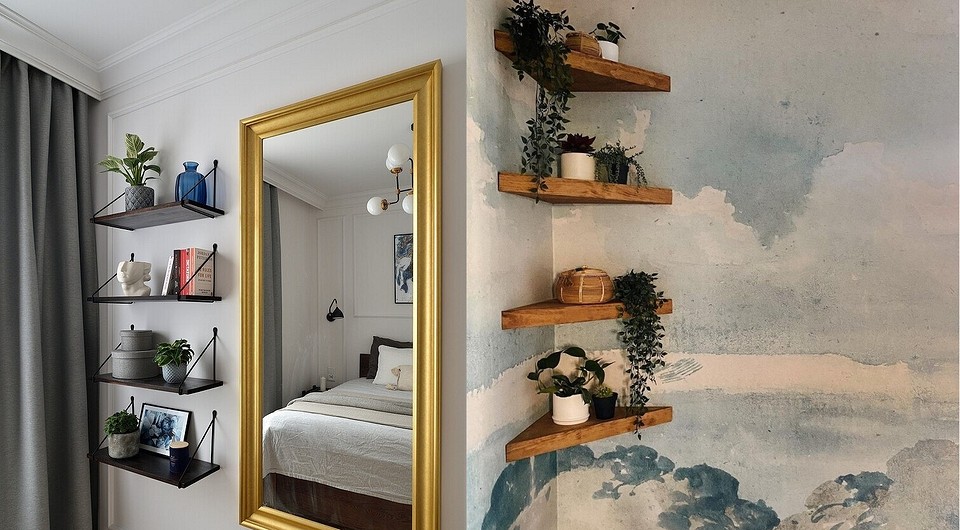 Półki: Asymetria i minimalizm Asymetryczna aranżacja półek wiszących - inspiracja minimalistyczny design 2026