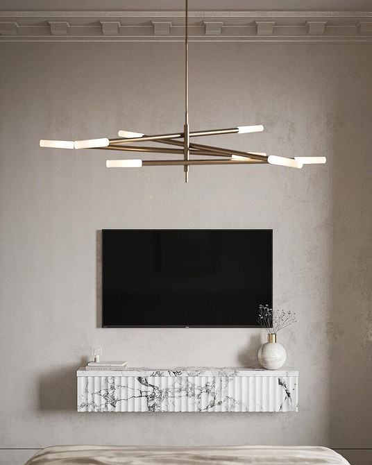 Nowoczesna szafka z połyskiem Szafka RTV z połyskiem i podświetleniem do nowoczesnych wnętrz 2026.