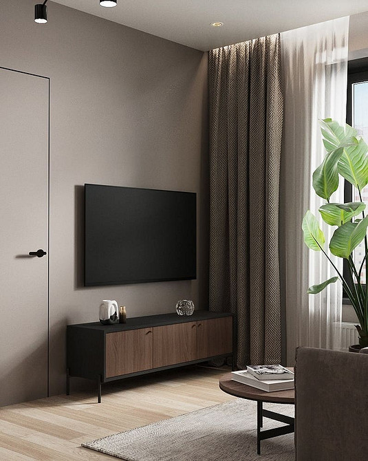 Porządek w salonie Szafka RTV z szufladami do przechowywania w salonie, utrzymanie porządku.