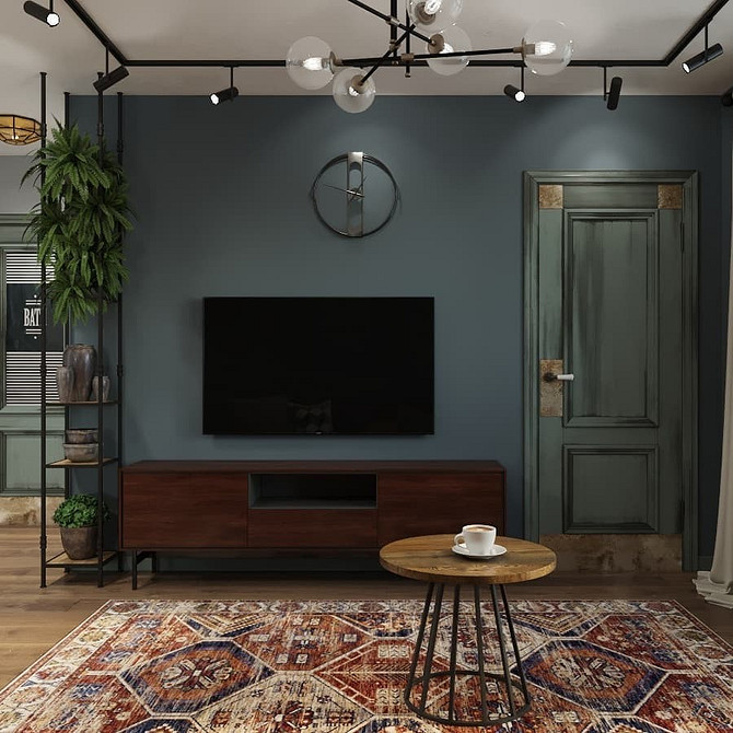 Biel i blask Biała szafka RTV z połyskiem w nowoczesnym salonie 2026.