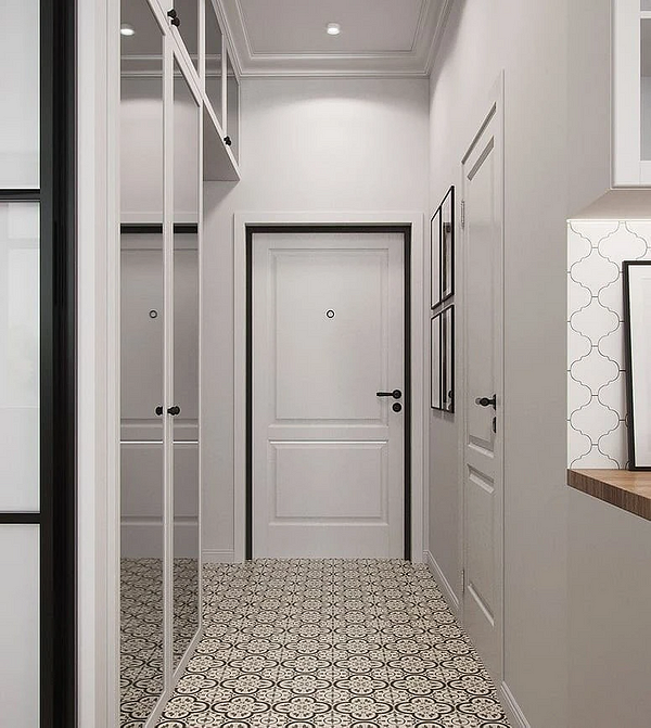 Szafa z lustrem: Elegancja Nowoczesna szafa z lustrem w jasnym pokoju, idealna do sypialni.