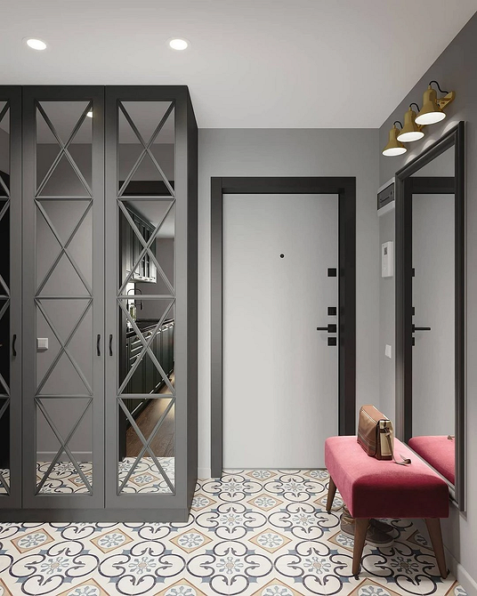 Minimalistyczna szafa Stylowa szafa przesuwna z lustrem i matowym szkłem, minimalistyczny design