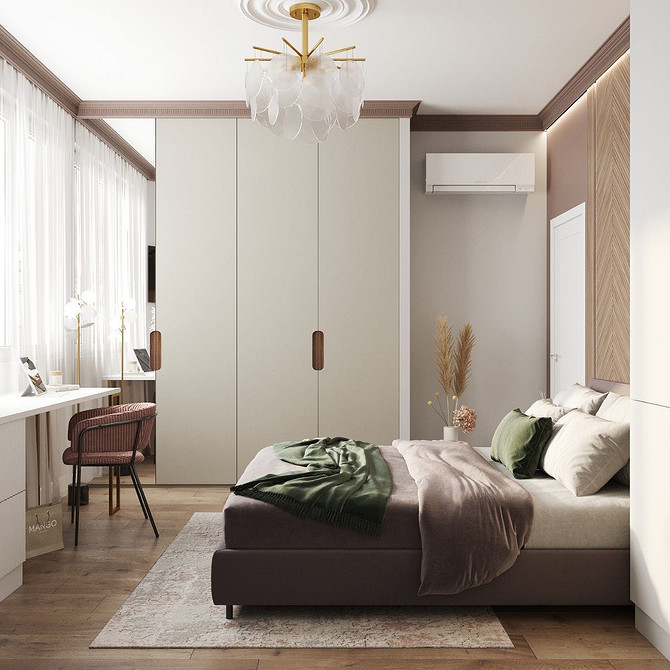 Szafa z lustrem: Inspiracja Szafa z lustrem w nowoczesnej sypialni: idealne rozwiązanie dla małych przestrzeni.