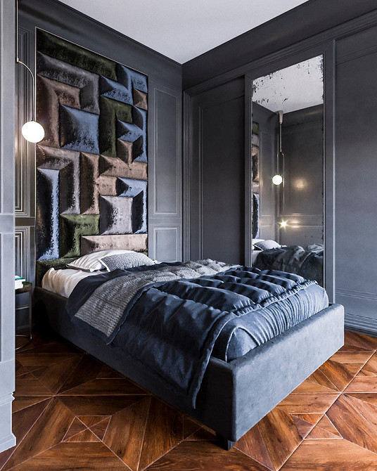 Kombinacja materiałów Stylowa szafa przesuwna z lustrzanymi i drewnianymi frontami