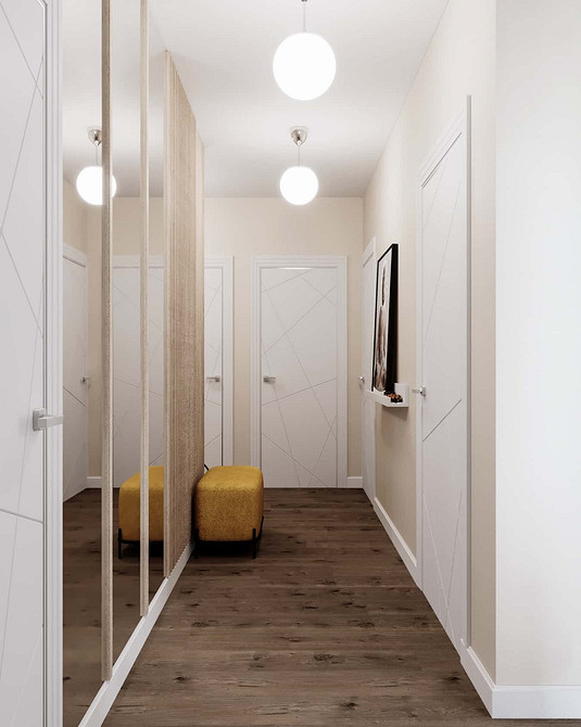 Lustro od podłogi Szafa lustrzana od podłogi do sufitu: wizualne powiększenie przestrzeni w salonie 2026.