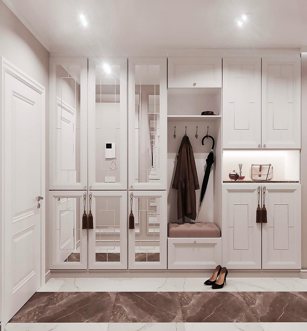 Oświetlona szafa Szafa przesuwna z lustrem w sypialni z nocnym oświetleniem dla komfortu