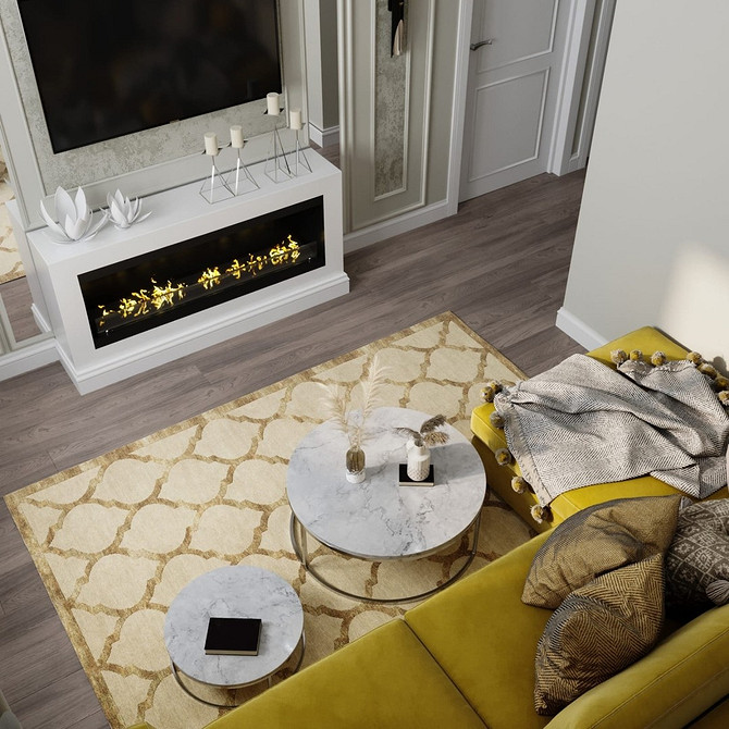 Żółta sofa: Nowoczesność Żółta skórzana sofa w nowoczesnym wnętrzu ze szkłem i metalem