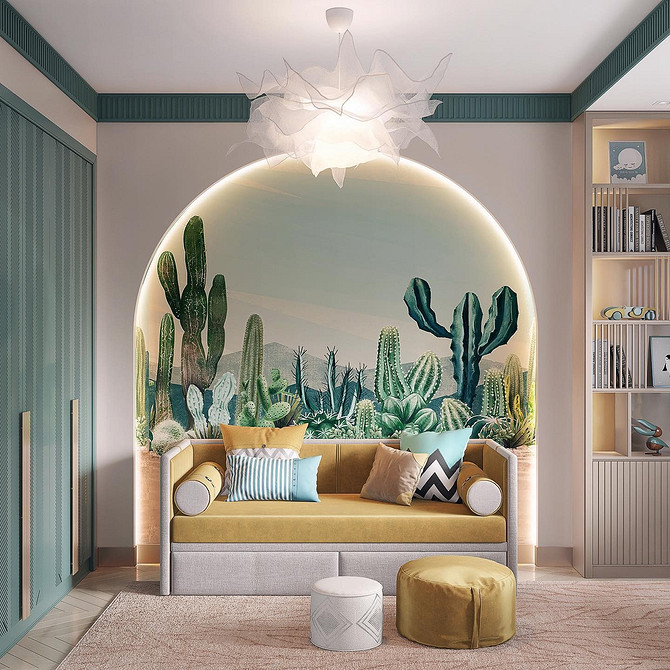 Mała żółta sofa Mała żółta sofa w kompaktowym salonie. Idealny design dla małego mieszkania.